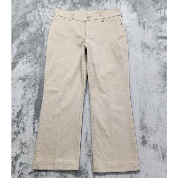 Riders by Lee Mid Rise Straight Let Chino Pants Size 10P Beige Khaki Stretch - Picture 1 of 13